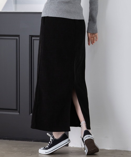 MAISONCOMFY (メゾンコンフィ)の「【コーデュロイスカート】裏フリースの暖かいナロースカート(スカート・レディース・ブラウン/ブラック/モカ/アイボリー・FREE)」の21枚目の写真