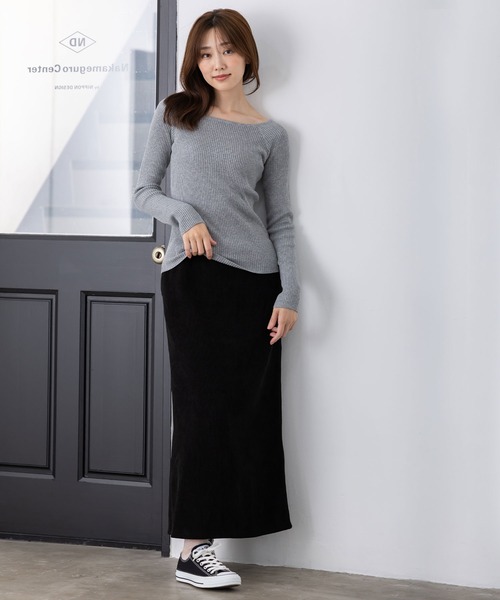 MAISONCOMFY (メゾンコンフィ)の「【コーデュロイスカート】裏フリースの暖かいナロースカート(スカート・レディース・ブラウン/ブラック/モカ/アイボリー・FREE)」の22枚目の写真