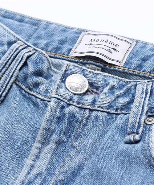 Moname(モナーム)の「【Moname(41161006)】CHARLOTTE TIGHT TAPERED <ダメージ>(デニムパンツ・レディース・インディゴブルー・9号/11号/7号)」の4枚目の写真