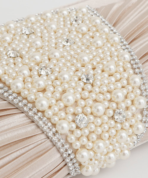 PourVous（プールヴー）の「パールビジュークラッチバッグ 同窓会 結婚式 オケージョン 二次会（クラッチバッグ・レディース・ブラック/ベージュ/シルバー・FREE）」の7枚目の写真