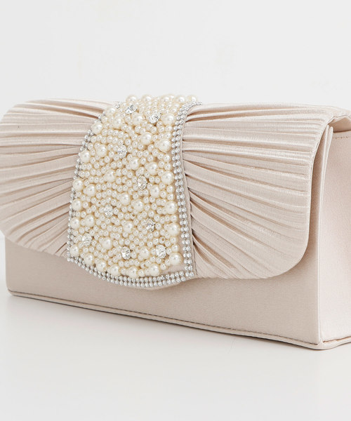 PourVous（プールヴー）の「パールビジュークラッチバッグ 同窓会 結婚式 オケージョン 二次会（クラッチバッグ・レディース・ブラック/ベージュ/シルバー・FREE）」の12枚目の写真