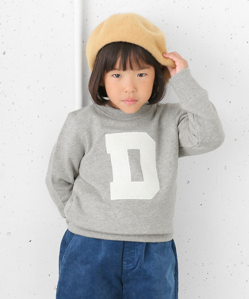 Champion（チャンピオン）の「Champion×DOORS　ロゴパッチワークプルオーバー（スウェット・キッズ・グレー/ネイビー・120/90/105/135）」の2枚目の写真