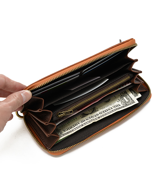 DEVICE（デバイス）の「DEVICE デバイス gland ラウンド ファスナー 長財布 ウォレット（財布・メンズ・ブラウン/キャメル/ブラック・FREE）」の16枚目の写真