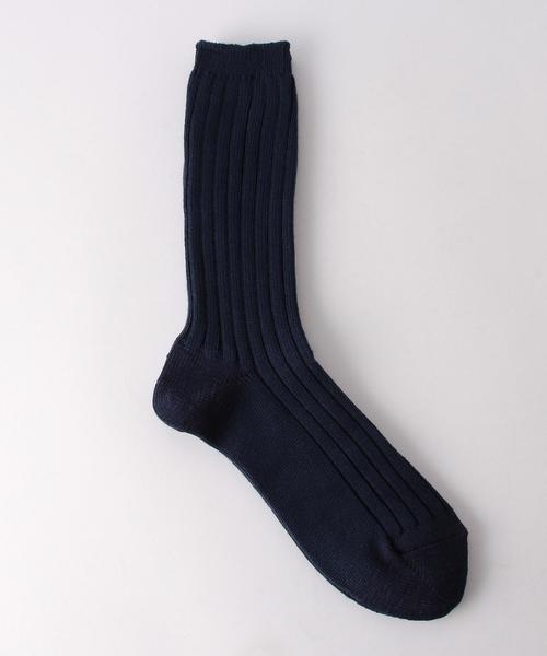 green label relaxing(グリーンレーベルリラクシング)の「BC GA 4x2RIB CREW 16F ソックス◆(ソックス/靴下・メンズ・ホワイト/ブラウン/レッド/ネイビー・FREE)」の1枚目の写真