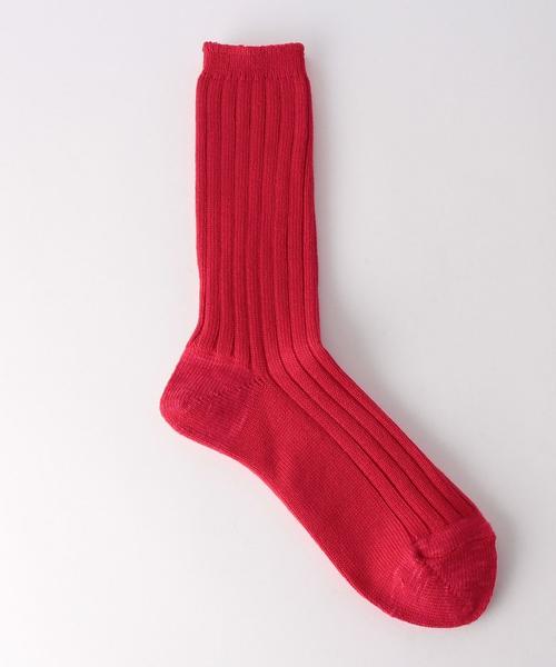 green label relaxing(グリーンレーベルリラクシング)の「BC GA 4x2RIB CREW 16F ソックス◆(ソックス/靴下・メンズ・ホワイト/ブラウン/レッド/ネイビー・FREE)」の4枚目の写真