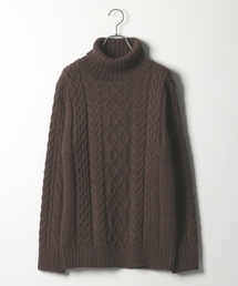 RAGEBLUE | アルパカ混ケーブルニットタートル/729127(ニット/セーター)