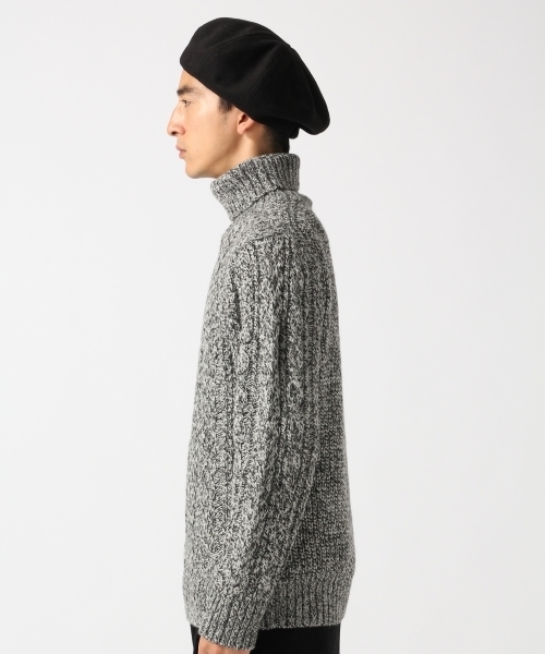 RAGEBLUE（レイジブルー）の「アルパカ混ケーブルニットタートル/729127（ニット/セーター・メンズ・ダークブラウン/ホワイト/ネイビー/グレー系その他/レッド・SMALL/MEDIUM/LARGE）」の6枚目の写真