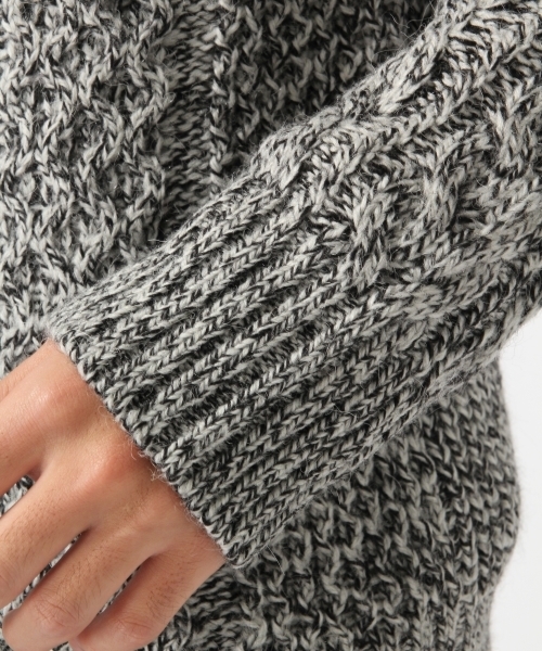 RAGEBLUE（レイジブルー）の「アルパカ混ケーブルニットタートル/729127（ニット/セーター・メンズ・ダークブラウン/ホワイト/ネイビー/グレー系その他/レッド・SMALL/MEDIUM/LARGE）」の15枚目の写真