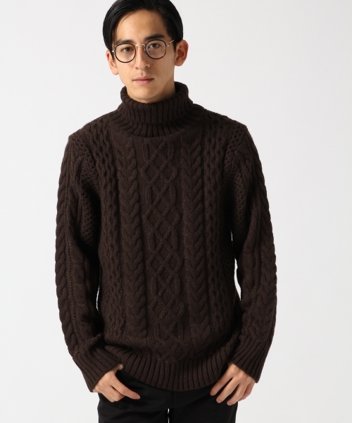RAGEBLUE（レイジブルー）の「アルパカ混ケーブルニットタートル/729127（ニット/セーター・メンズ・ダークブラウン/ホワイト/ネイビー/グレー系その他/レッド・SMALL/MEDIUM/LARGE）」の22枚目の写真