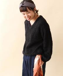 coen | ラメシャギーVネックニット(ニット/セーター)