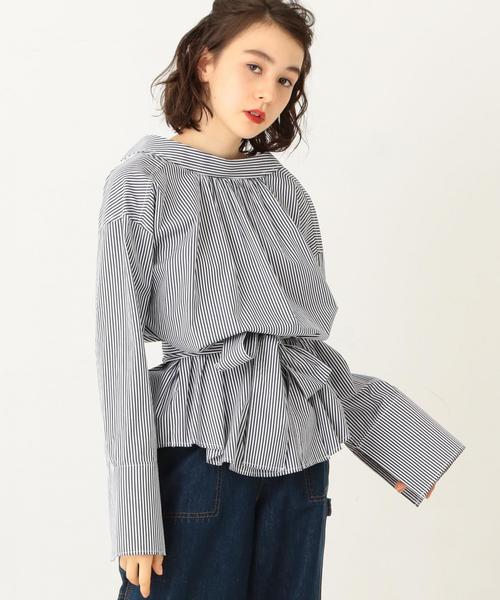 Another Edition(アナザーエディション)の「ストライプブラウス ◆(シャツ/ブラウス・レディース・ネイビー/ライトブルー・フリー)」の2枚目の写真