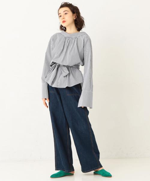 Another Edition(アナザーエディション)の「ストライプブラウス ◆(シャツ/ブラウス・レディース・ネイビー/ライトブルー・フリー)」の3枚目の写真