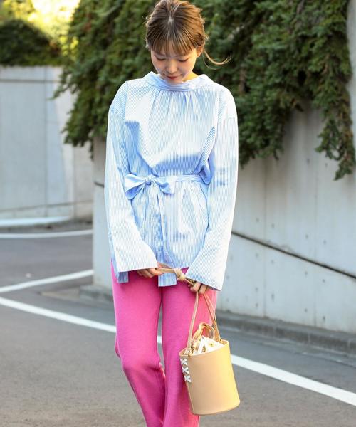 Another Edition(アナザーエディション)の「ストライプブラウス ◆(シャツ/ブラウス・レディース・ネイビー/ライトブルー・フリー)」の6枚目の写真