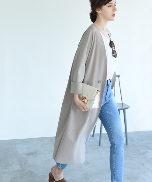 marjour（マージュール）の「PONTE LIGHT JAKET（カーディガン/ボレロ・レディース・ホワイト/ベージュ/グレー/ワインレッド/ダークブラウン・MEDIUM）」の4枚目の写真