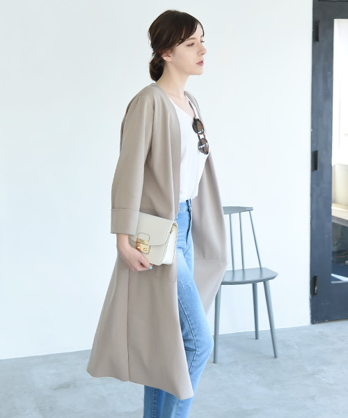 marjour（マージュール）の「PONTE LIGHT JAKET（カーディガン/ボレロ・レディース・ホワイト/ベージュ/グレー/ワインレッド/ダークブラウン・MEDIUM）」の7枚目の写真