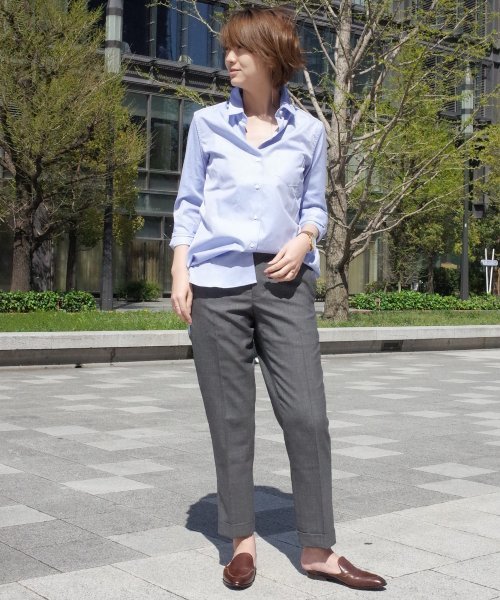 Deuxieme Classe(ドゥーズィエムクラス)の「ワイヤーwashシャツ◆(シャツ/ブラウス・レディース・ホワイト/サックスブルー/スカイブルー・FREE)」の9枚目の写真