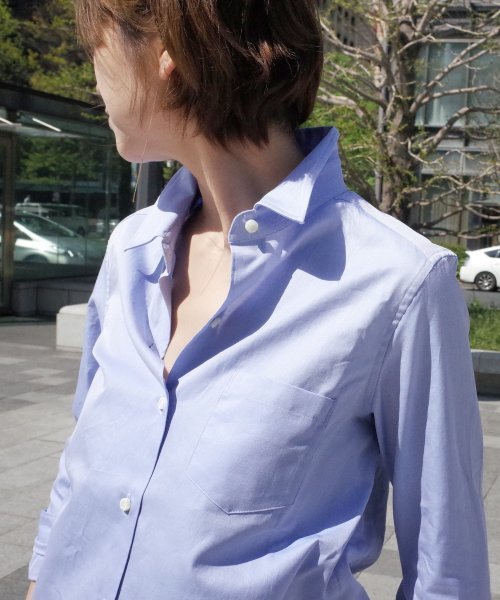 Deuxieme Classe(ドゥーズィエムクラス)の「ワイヤーwashシャツ◆(シャツ/ブラウス・レディース・ホワイト/サックスブルー/スカイブルー・FREE)」の11枚目の写真
