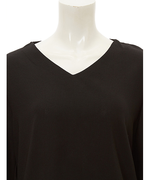 fifth(フィフス)の「Vネックフリルスリーブブラウス(シャツ/ブラウス・レディース・ブラック/モカ・MEDIUM)」の6枚目の写真