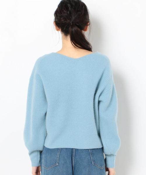 Another Edition（アナザーエディション）の「カタアゼVネックプルオーバー ◆（ニット/セーター・レディース・ライトブルー/ネイビー/オフホワイト/オレンジ・FREE）」の20枚目の写真