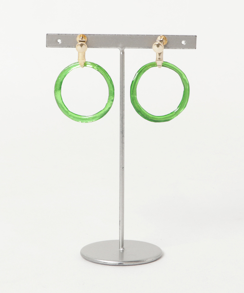 TONE SELECT GOODS(トーンセレクトグッズ)の「【PAPER ART WORKS】glitter circle(イヤリング・レディース・レッド/ライム・FREE)」の3枚目の写真