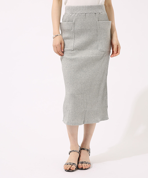 AZUL by moussy（アズールバイマウジー）の「テレコSK（スカート・レディース・ブラック/レッド/トップグレー・MEDIUM/SMALL）」の3枚目の写真