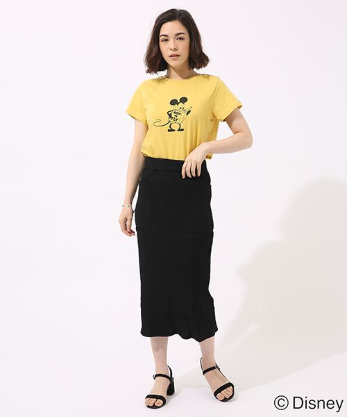 AZUL by moussy（アズールバイマウジー）の「テレコSK（スカート・レディース・ブラック/レッド/トップグレー・MEDIUM/SMALL）」の5枚目の写真