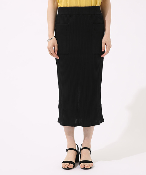 AZUL by moussy（アズールバイマウジー）の「テレコSK（スカート・レディース・ブラック/レッド/トップグレー・MEDIUM/SMALL）」の7枚目の写真