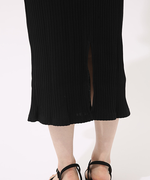 AZUL by moussy（アズールバイマウジー）の「テレコSK（スカート・レディース・ブラック/レッド/トップグレー・MEDIUM/SMALL）」の11枚目の写真