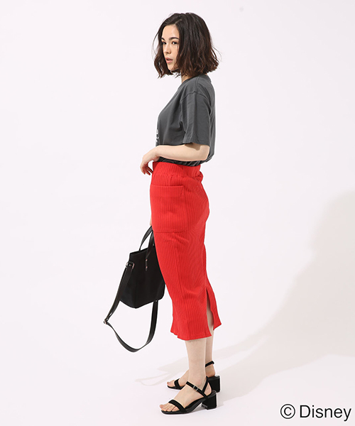 AZUL by moussy（アズールバイマウジー）の「テレコSK（スカート・レディース・ブラック/レッド/トップグレー・MEDIUM/SMALL）」の13枚目の写真