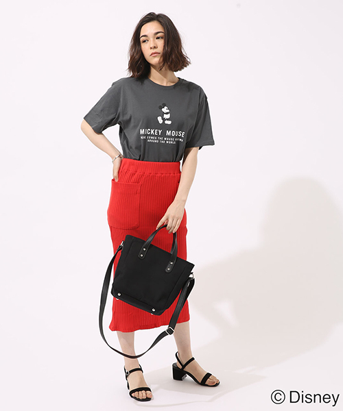 AZUL by moussy（アズールバイマウジー）の「テレコSK（スカート・レディース・ブラック/レッド/トップグレー・MEDIUM/SMALL）」の14枚目の写真