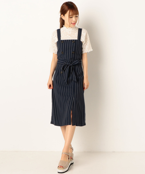 archives(アルシーヴ)の「ストライプトレンチワンピース(ワンピース・レディース・ベージュ/ネイビー/キャメル・MEDIUM)」の7枚目の写真