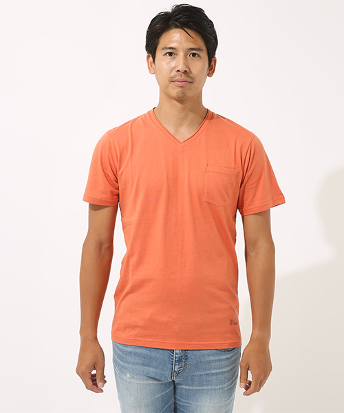 AZUL by moussy（アズールバイマウジー）の「カットオフVネック半袖T（Tシャツ/カットソー・メンズ・ブラック/ネイビー/オレンジ/ホワイト・SMALL/MEDIUM/X-LARGE/LARGE/X-SMALL）」の8枚目の写真