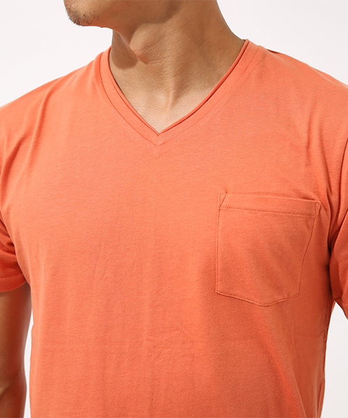 AZUL by moussy（アズールバイマウジー）の「カットオフVネック半袖T（Tシャツ/カットソー・メンズ・ブラック/ネイビー/オレンジ/ホワイト・SMALL/MEDIUM/X-LARGE/LARGE/X-SMALL）」の11枚目の写真