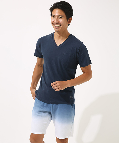 AZUL by moussy（アズールバイマウジー）の「カットオフVネック半袖T（Tシャツ/カットソー・メンズ・ブラック/ネイビー/オレンジ/ホワイト・SMALL/MEDIUM/X-LARGE/LARGE/X-SMALL）」の14枚目の写真