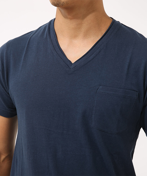 AZUL by moussy（アズールバイマウジー）の「カットオフVネック半袖T（Tシャツ/カットソー・メンズ・ブラック/ネイビー/オレンジ/ホワイト・SMALL/MEDIUM/X-LARGE/LARGE/X-SMALL）」の19枚目の写真