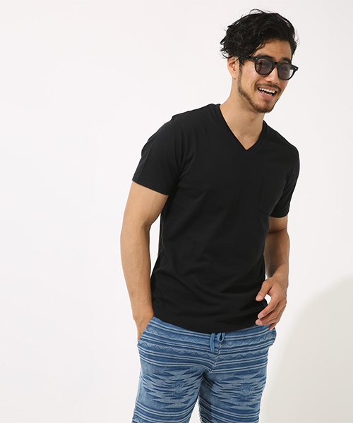 AZUL by moussy（アズールバイマウジー）の「カットオフVネック半袖T（Tシャツ/カットソー・メンズ・ブラック/ネイビー/オレンジ/ホワイト・SMALL/MEDIUM/X-LARGE/LARGE/X-SMALL）」の22枚目の写真