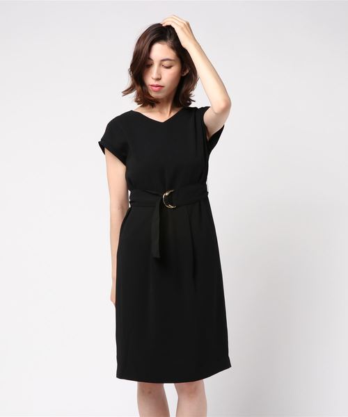 Nolley S ノーリーズ の ダブルクロスベルト付サックワンピース ワンピース Wear