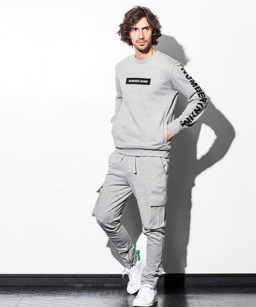 NUMBER (N)INE DENIM(ナンバーナインデニム)の「NUMBER (N)INE DENIM(ナンバーナインデニム)スリーブロゴプルオーバー(スウェット・メンズ・ブラック/グレー・SMALL/MEDIUM/LARGE)」の5枚目の写真