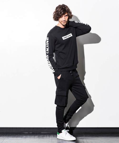 NUMBER (N)INE DENIM(ナンバーナインデニム)の「NUMBER (N)INE DENIM(ナンバーナインデニム)スリーブロゴプルオーバー(スウェット・メンズ・ブラック/グレー・SMALL/MEDIUM/LARGE)」の6枚目の写真