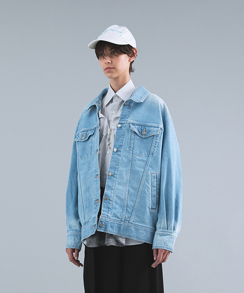 CHRISTIAN DADA,ARAKI Back Patch Signature Denim Jacket - WEAR CHRISTIAN DADA,ARAKI Back Patch Signature Denim Jacket - WEAR
