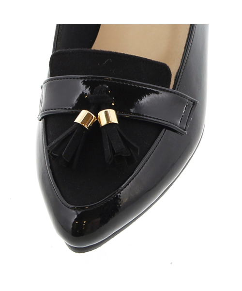 JELLY BEANS（ジェリービーンズ）の「エナメルタッセルローファーパンプス<ふわさら>(135-3060)JELLY BEANS(ジェリービーンズ)（ローファー・レディース・ブラック/ワイン/グレイッシュベージュ/グレー/ホワイト/ベージュ・23/24/25/22/22.5/24.5/23.5/21.5）」の13枚目の写真