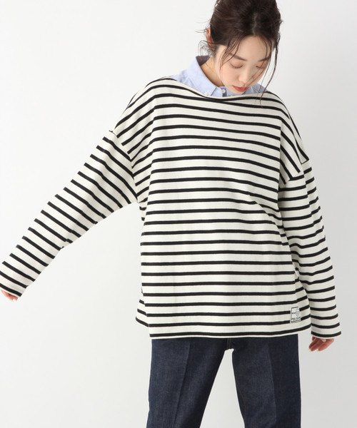 A part by（アパートバイ）の「WEAR THE PHILOSOPHY/CボーダーBIGT 814596（Tシャツ/カットソー・レディース・ホワイト系その他/グレー系その他/ベージュ系その他・FREE）」の8枚目の写真