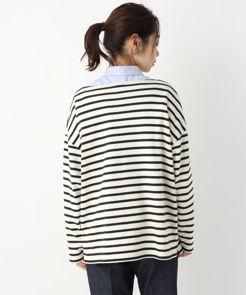 A part by（アパートバイ）の「WEAR THE PHILOSOPHY/CボーダーBIGT 814596（Tシャツ/カットソー・レディース・ホワイト系その他/グレー系その他/ベージュ系その他・FREE）」の5枚目の写真