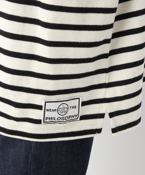 A part by（アパートバイ）の「WEAR THE PHILOSOPHY/CボーダーBIGT 814596（Tシャツ/カットソー・レディース・ホワイト系その他/グレー系その他/ベージュ系その他・FREE）」の11枚目の写真