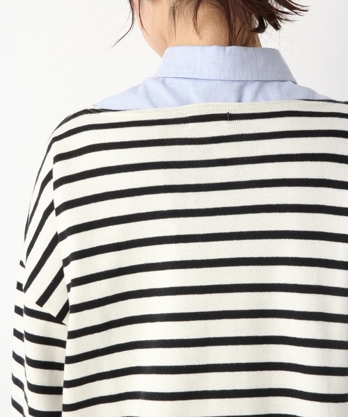 A part by（アパートバイ）の「WEAR THE PHILOSOPHY/CボーダーBIGT 814596（Tシャツ/カットソー・レディース・ホワイト系その他/グレー系その他/ベージュ系その他・FREE）」の9枚目の写真