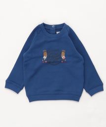 PETIT BATEAU | プリントスウェット長袖プルオーバー(スウェット)