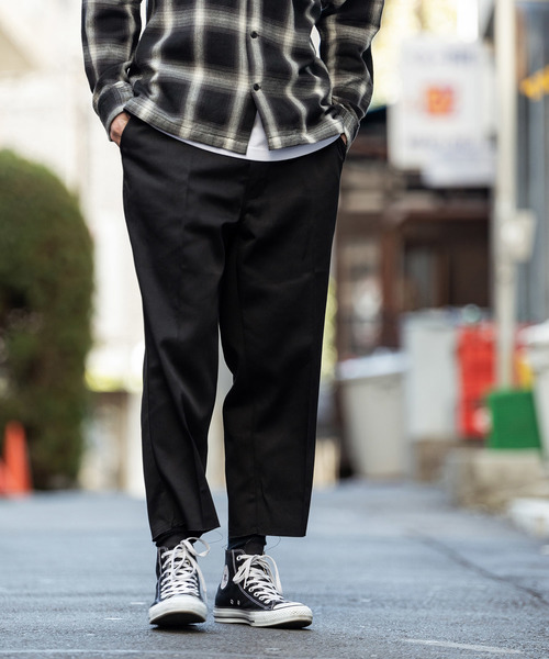 made in standard （メイドインスタンダード）の「MADE IN STANDARD 裾カットオフ アンクルワイドパンツ（チノパンツ・メンズ・ブラック/ダークブラウン/ベージュ・S/M/L/XL）」の20枚目の写真