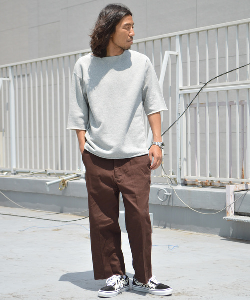 made in standard （メイドインスタンダード）の「MADE IN STANDARD 裾カットオフ アンクルワイドパンツ（チノパンツ・メンズ・ブラック/ダークブラウン/ベージュ・S/M/L/XL）」の16枚目の写真