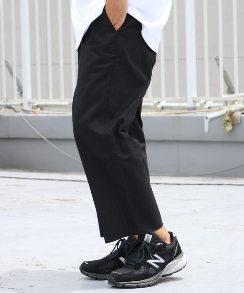 made in standard （メイドインスタンダード）の「MADE IN STANDARD 裾カットオフ アンクルワイドパンツ（チノパンツ・メンズ・ブラック/ダークブラウン/ベージュ・S/M/L/XL）」の22枚目の写真