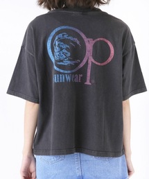 【OP】レディースバックプリント半袖Tシャツ/バックプリント ポケT サーフ